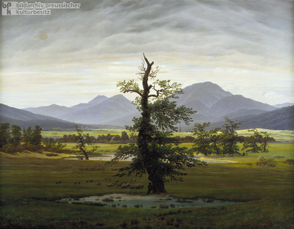 Caspar David Friedrich, <I>Solitary Tree (Village Landscape in Morning Light)</i> (1822)